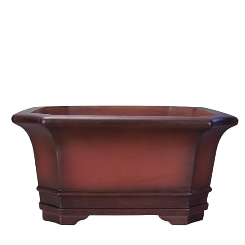 Indoor Plant Pots Purple Sand Retro Handmade 70cm Square deep Pot Gardening Green Plant Bonsai Pot Container Planters for Outdoor Plants(B,Small)