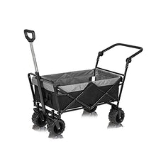 Folding Camping Wagon Collapsible Beach Garden Trolley Cart Heavy Duty Utility Garden Yard Folding Cart with Side Pocket Cup Holders Carry Bag ()