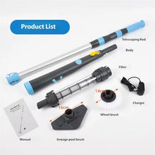 zcjysqav Cordless Pool Vacuum 18.5GPM Suction 60Min Runtime Telescopic Pole Brush Heads Spa Cleaner