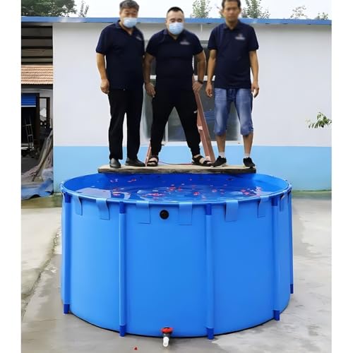 Round Outdoor Fish Pond Pool with Durable Frame, Pool Above Ground Aquarium Pool Pond, Large Collapsible Outdoors Tarpaulin, for Breeding Koi Agricultural, Easy to Install(2x0.6 m/78.7x23.6 in)