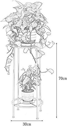 RWGOVLU Plant Stand Flower Stand with 2 Tiers for Indoor Balcony Iron Art Outdoor Garden Floor-Standing Plant Stand Flower Stand