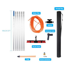 Water Fed Telescopic Brush Photovoltaic Panel Cleaning Tool 30Cm Brush Head for Cleaning photovoltaic and Solar Panels and Other Cleaning Activities