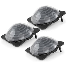 DORTALA Solar Pool Heater, Set of 3 Dome Swimming Pool Water Heater for Above Ground & Inground Pool with Black Heating Coil, Foldable Legs, Rotatable Hose Connector