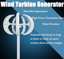 Wind Turbine,Vertical Wind Generator,Lantern Wind Turbine,Wind Power Generator with Controller,4000w/5000w/6000w Wind Turbine Generator Kit 12V-4000W