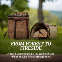 Pack Basket, Basket Backpack, Adirondack Style Hunting, Trapping, Guiding Woven Basket Pack with Leather Straps