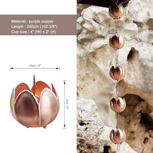 YUSIWOAL Rain Chains Copper Rain Chains for Garden Decoration, Temple Villa Courtyard Rain Gutter Drain Chain(260cm (8.5ft))