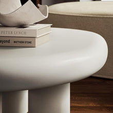 Modway Elowen Coffee Table in White - Concrete Sculptural Center Table for Indoor and Outdoor Spaces