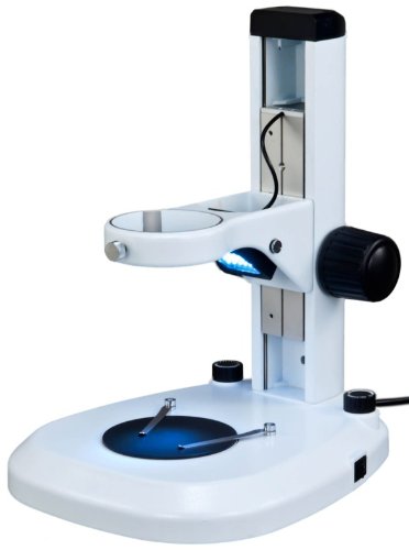 OMAX Microscope Stand with Dual LED Lights for 76mm Stereo Microscope Body White
