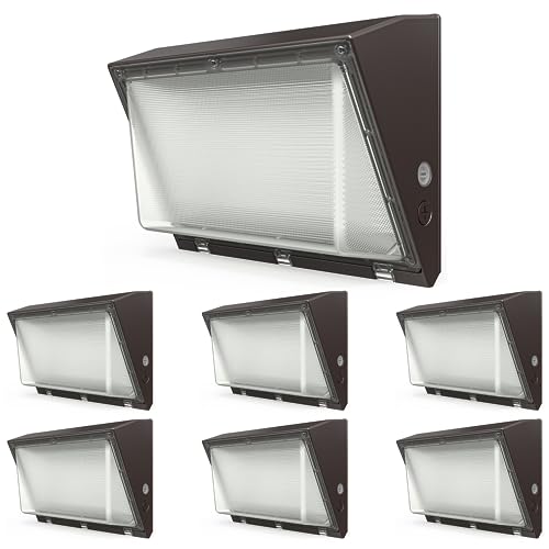 Sunco 6 Pack Wall Packs, Dusk to Dawn, Dual Selectable, 80-120W, Dimmable