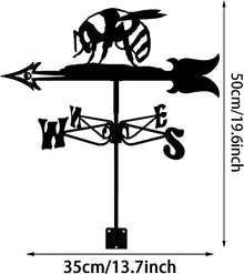 Weather Vane Bee Metal Weather Wind Animals Shape Weather Direction Indicator Iron Courtyard Roofs Measuring Tools Decoration of Outdoor Sheds Hat (Donkey Normal) (Logo normal)