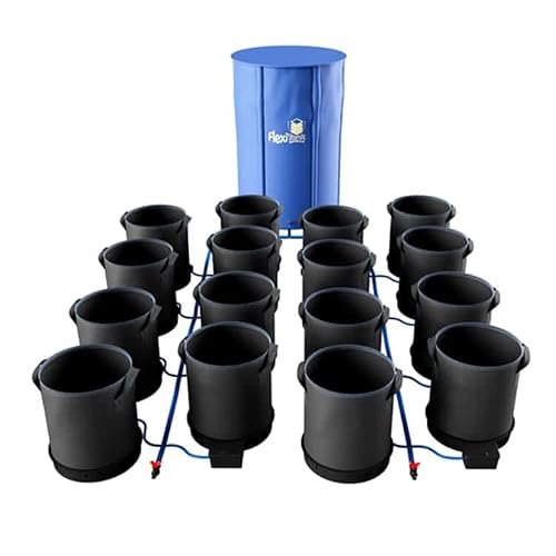 AutoPot 16 Pot XXL System with 13 Gallon Pots and 60 Gallon FlexiTank - Self-Watering, Gravity-Fed Hydroponic Indoor System (16Pot - 13 Gallon - 60 Gallon FlexiTank) Black