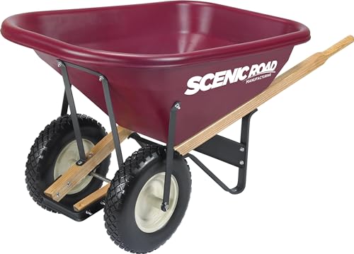 Scenic Road Two Wheel Wheelbarrow 8 Cu Ft 800lb Flat Free Tire (M8-2FF)