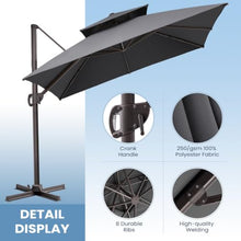 132'' Cantilever Umbrella with Crank Lift , Counter Weights Included