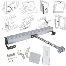 MDYHY Automatic Window Opener Stroke(300-1000mm), Electric Window Opener Actuator- 24V, with Wall Switch + Remote Control, Double Chain Design, Low Noise, for Casement Windows,600mm