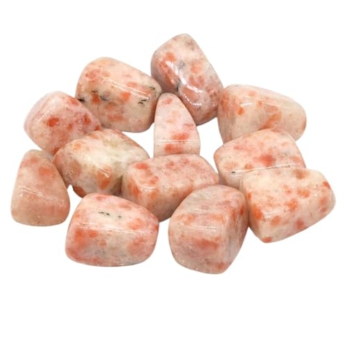 Outdoor Decorative Stones Natural Tumbled Stones Lilac Lepidolite Healing Crystal Energy Minerals Specimen Meditation Gems Aquarium Tank Garden Home Decor Rocks for Planters(Sunstone,1kg)