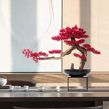 Artificial Bonsai Artificial Bonsai Tree Red Simulation Welcome Pine Micro Bonsai Decoration Modern Office Living Room Corridor Decoration 22.4 Inches for Home Office