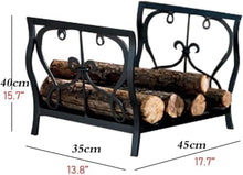 DJVHSRI Outdoor & Indoor Firewood Rack, Heavy Duty Metal Log Holder with Powder-Coated Finish,