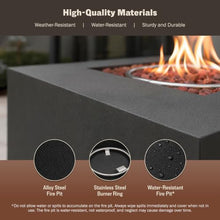 Kinger Home Kai 32-Inch Square Propane Fire Pit Table, Alloy Steel Outdoor Fire Pit with 50,000 BTUs, CSA-Certified, Includes a Burner lid, Lava Rocks and Weather Resistance Cover