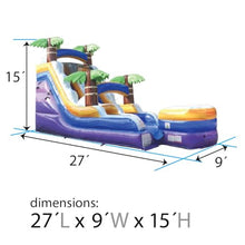 TentandTable Inflatable Water Slide for Kids and Adults, Commercial Grade, 27' L x 9' W x 15' H, Tropical Purple Marble