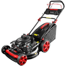 MECHOS 21 Inch 201cc 4-Cycle Engine 3-Position Cutting Height Adjustment 3-in-1 Gas Walk Behind Self Propelled Lawn Mower, Black