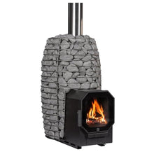 HUUM HIVE Flow LS Wood-Burning Sauna Stove with Firebox Extension – Outdoor Sauna Heater for 282–635 Cu. Ft., Sauna Stones Included