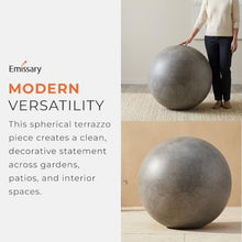 Emissary Terrazzo Gazing Ball 20 in. Matte Gray Outdoor Garden Sphere