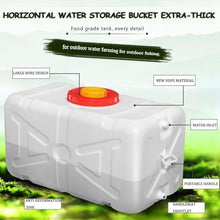 DIROVO Rain Barrels White Horizontal Domestic Plastic Tank,50L/80L/110L/160L/200L/ 310L/420L Bucket,for Camping Water Container with Lid and Valves(420L)