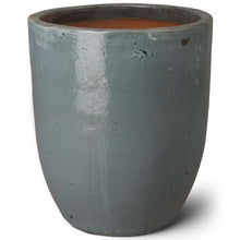 Emissary Home and Garden 27.5 in. Soft Blue Ceramic Round Planter (27.5 in. L x 27.5 in. W x 33.5 in. H) with Drainage Hole
