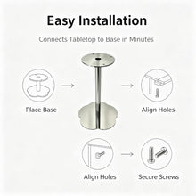 Flower‑Shape Stainless Steel Pedestal Table Base, DIY Single Leg Stand