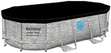 Bestway Power Steel Swim Vista Series II Above Ground Pool Set Grey Stone