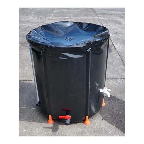 Rainwater Barrels, Rain Barrel，Top Cover with Filter Mesh, Sturdy Fabric, Large Water Storage Capacity(Black,750L)