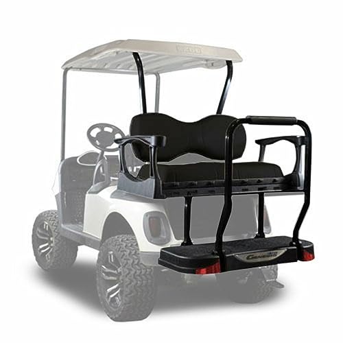 MADJAX Genesis 300 Aluminum Golf Cart Rear Flip Seat Kit for EZGO RXV Black
