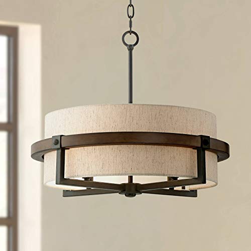 Castille 22" Wide Bronze Rustic Modern 4-Light Pendant Light Light Fixture