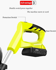 TREEYX 20v Portable Rotavator,Cordless Electric Garden Tiller,Cordless Telescoping Power Cultivator with Rechargeable Battery and Charger