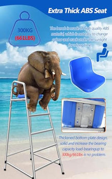 UMJIGF Tall Lifeguard/Deck Chairs Outdoor - 180cm Tall 304 Stainless Steel Swimming Pool Lifeguard Chair - Ladder Stool for Deck Patio Lake Beach, Loads 660lbs,One Color-4 Steps - H 5.9ft