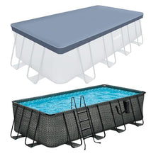 Funsicle Durable Rectangular Pool Cover for Oasis and Activity Pools Gray