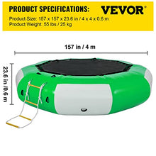 VEVOR Inflatable Water Trampoline 13ft Green & White