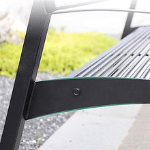 Park Patio Seat Garden Benches Park Chairs with Armrest, Durable Steel Frame Terrace Bench with Round Tube Backrest and Seats, Modern Leisure Chairs Garden Furniture Furniture