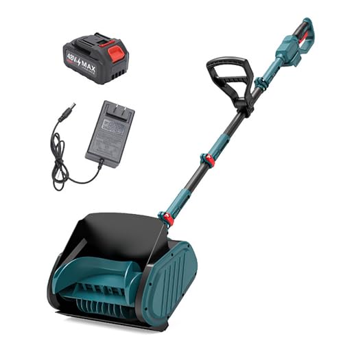 Efficient Snow Thrower, Electric Snow Removal Thrower with Directional Plate, Cordless Electric Snow Blower for Patio, Deck, Driveway