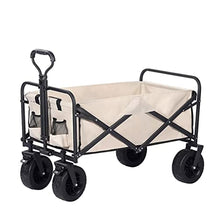 HBJWOV Folding Cart Portable Foldable 150L Large Capacity Multifunction Cart Outdoor Camping Table Light Wagon BBQ Trolley(Beige Trolley)