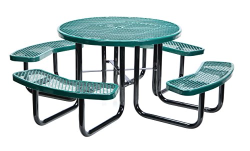 Vestil PT-MX-RT-46-GN Steel Picnic Table Expanded Metal Round Top 46 In. x 46 In. Green