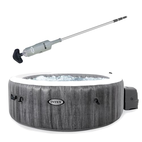 Intex Rechargeable Pool Vacuum & PureSpa Plus Hot Tub Greywood