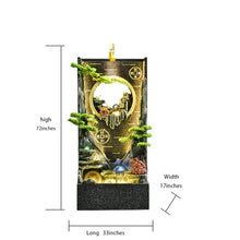 Luxurious 5.1 ft Cement Standing Water Fountain with Modern Feng Shui Design | Rain & UV Protection for Indoor & Outdoor Use, Weather-Resistant, and Easy to Assemble with LED Light Housewarm(#B)