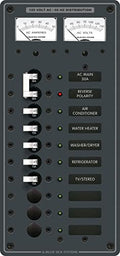 Blue Sea Systems 8074-BSS 120VAC 10-Position Panel with Main Voltage/Amperage Meter