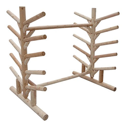 Log Kayak Rack 10 Place SUP Surfboard Rack Unfinished