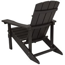 Flash Furniture Charlestown Indoor/Outdoor Faux Wood Adirondack Chairs, Weather-Resistant Polyresin Patio Adirondack Chairs, Set of 4, Navy