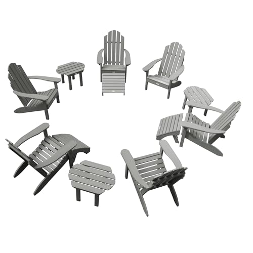 Highwood AD-KITCLAS7-CGE The Adirondack Collection 12 pc Westport Outdoor Fireside Set, Coastal Teak