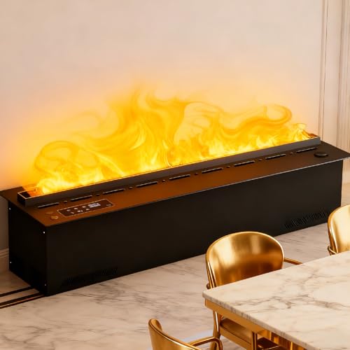 pedenencelia Atomized Fireplace/ 3D Water Vapor Fireplace, 3mm Ultra-Thin Panel, Electric Fireplace 3D, 9 Flame Colors, 5 Brightness Levels, Humidifier,for Wall/Tv Cabinet 80cm