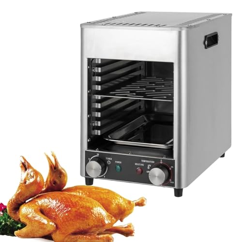 Commercial Steak Oven, 1700W Electric Steak Grill, Stainless Steel Barbecue Grill with 10Min Timer, Portable Automatic Steak Frying Machine