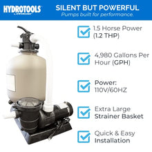 Swimline Pool Sand Filter Pump 24 Inch 1.5 HP Multi